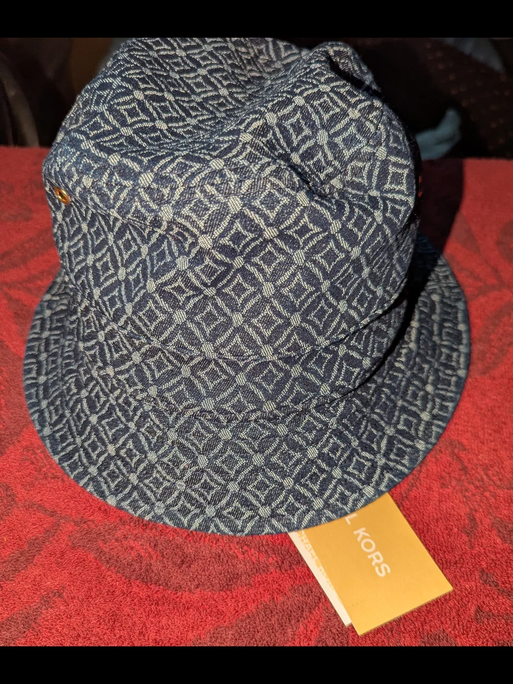 Michael Kors Navy and White Patterned Bucket Hat - Picture 3 of 3